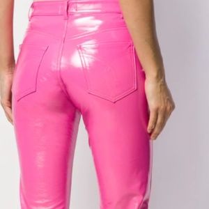 Fiorucci Yves Hot Pink Vinyl Trousers size 25